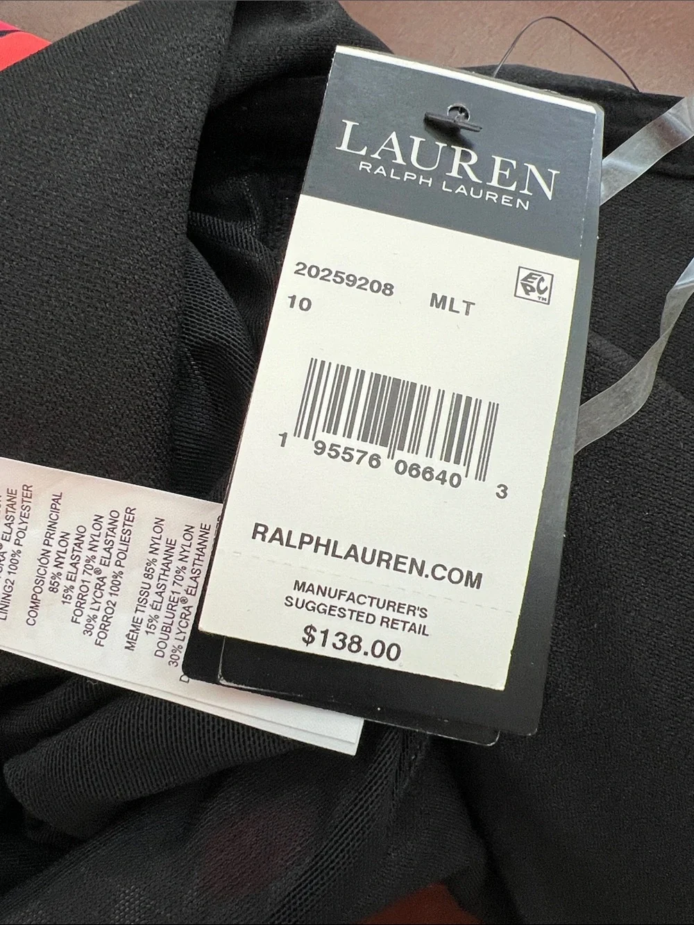 Lauren Ralph Lauren Tropical Leaf Halter One-Piece Swimsuit Size 10